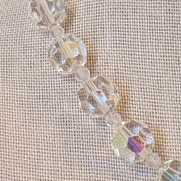 Vintage 1950s 10mm AB Crystal Necklace with Hook Closure - Picture 3 of 6